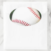 Sticker Ovale Baseball blanc avec points rouges (Sac)