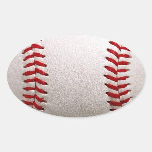 Sticker Ovale Baseball et Softball Couture Rouge (Devant)