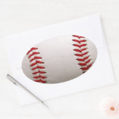 Sticker Ovale Baseball et Softball Couture Rouge (Enveloppe)