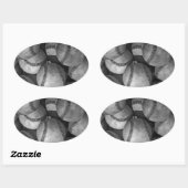 Sticker Ovale Baseball noir et blanc (Feuille)