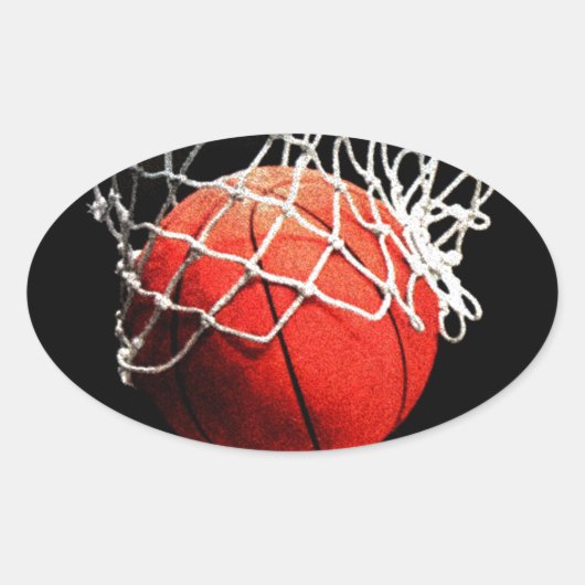 Sticker Ovale Basket-ball (Devant)
