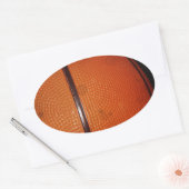 Sticker Ovale Basket-ball avec effet photo endommagé (Enveloppe)