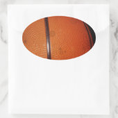 Sticker Ovale Basket-ball avec effet photo endommagé (Sac)