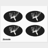 Sticker Ovale Basket-ball Black White Pop Art (Feuille)