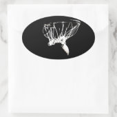 Sticker Ovale Basket-ball Black White Pop Art (Sac)