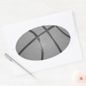 Sticker Ovale Basket-ball noir et blanc (Enveloppe)