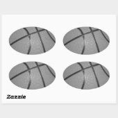 Sticker Ovale Basket-ball noir et blanc (Feuille)