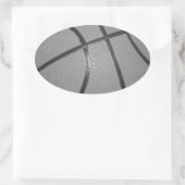 Sticker Ovale Basket-ball noir et blanc (Sac)