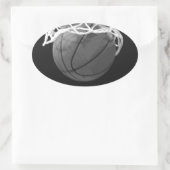 Sticker Ovale Basket-ball noir et blanc (Sac)