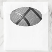 Sticker Ovale Basket-ball noir et blanc (Sac)
