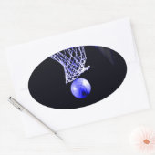 Sticker Ovale Basket bleu (Enveloppe)