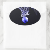 Sticker Ovale Basket bleu (Sac)