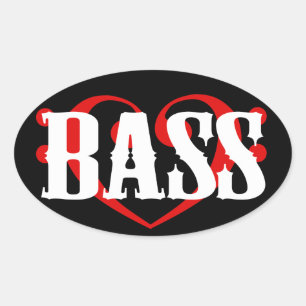 Sticker Ovale Bass Clef Heart