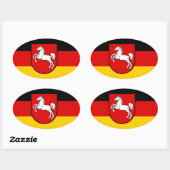 Sticker Ovale Basse-Saxe (Allemagne) (Feuille)