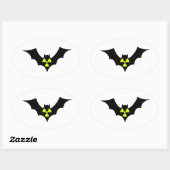 Sticker Ovale Bat radioactif (Feuille)