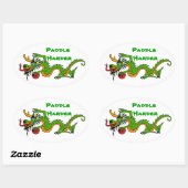 Sticker Ovale Bateau Dragon Paddle Harder (Feuille)