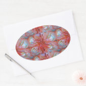 STICKER OVALE BÂTIMENTS D'ART FLORAL DE L'ARTISTE PAULA REILLY. (Enveloppe)