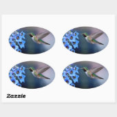 STICKER OVALE BÂTIMENTS D'OISEAUX HUMMINGBERS (Feuille)