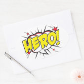 Sticker Ovale BÂTIMENTS HERO (Style BD) (Enveloppe)
