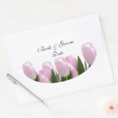 STICKER OVALE BÂTISSEURS DE SCELLULES DE MARIAGE DE TULIP ROSE (Enveloppe)