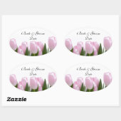 STICKER OVALE BÂTISSEURS DE SCELLULES DE MARIAGE DE TULIP ROSE (Feuille)