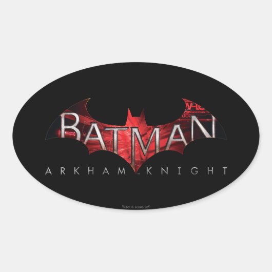 Sticker Ovale Batman Arkham Knight Logo rouge (Devant)