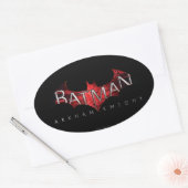 Sticker Ovale Batman Arkham Knight Logo rouge (Enveloppe)