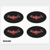 Sticker Ovale Batman Arkham Knight Logo rouge (Feuille)