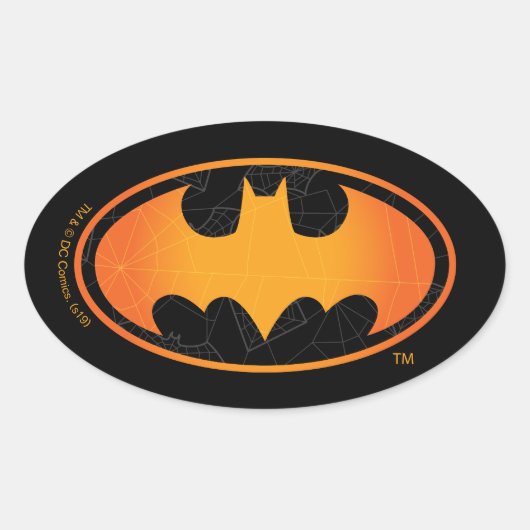 Sticker Ovale Batman | Logo Web d'Halloween (Devant)