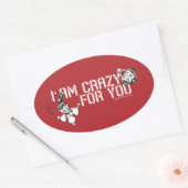 Sticker Ovale Batman Valentine | Joker & Harley - Crazy For You (Enveloppe)