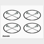 Sticker Ovale Bâtons de crosse verts (Feuille)