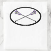 Sticker Ovale Bâtons de crosse violet (Sac)