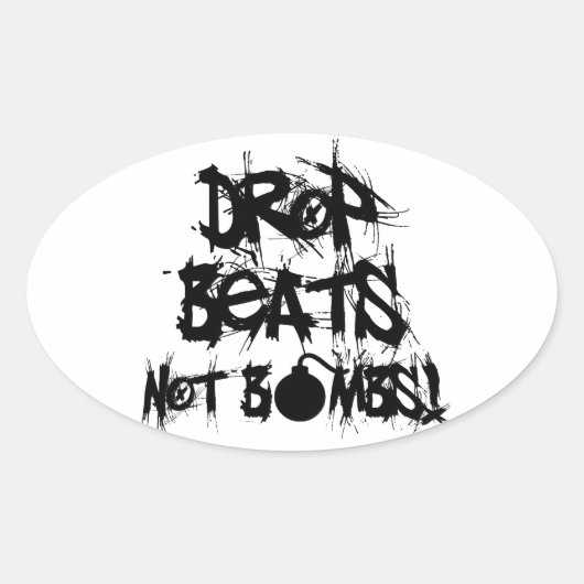 Sticker Ovale Bats de largage pas de bombes (Devant)