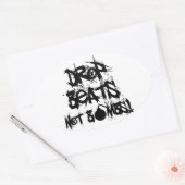 Sticker Ovale Bats de largage pas de bombes (Enveloppe)