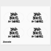 Sticker Ovale Bats de largage pas de bombes (Feuille)