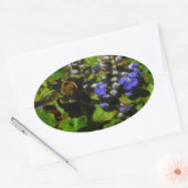 Sticker Ovale Baume d'abeille pourpre et bourdon (Enveloppe)