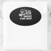 Sticker Ovale BBQ Fumer Pitmaster Cadeau Boire Bière Fumer Viand (Sac)