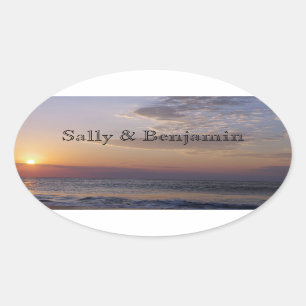 Sticker Ovale Beach Sunrise