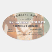 Sticker Ovale Beach Wedding Boarding Pass Romantic (Devant)