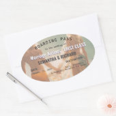 Sticker Ovale Beach Wedding Boarding Pass Romantic (Enveloppe)
