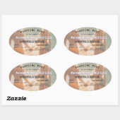 Sticker Ovale Beach Wedding Boarding Pass Romantic (Feuille)