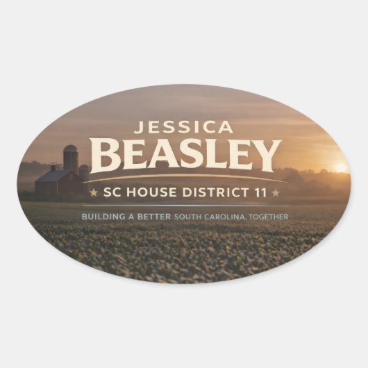 Sticker Ovale Beasley pour le district 11 de la Chambre de SC (Devant)