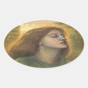 Sticker Ovale Beata Beatrix, peinte par Dante Gabriel Rossetti