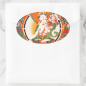 Sticker Ovale Beau Art Bouddhiste Tibétain (Sac)