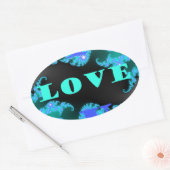 Sticker Ovale Beau coloré amour univers vectoriel art (Enveloppe)