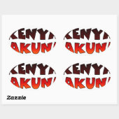 Sticker Ovale Beau Jambo Kenya Hakuna Matata Beau Art (Feuille)
