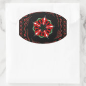 Sticker Ovale Beau rose Bleu Blanc Coeurs d'amour Design (Sac)