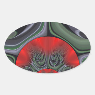Sticker Ovale Beau Rouge Aurora Art Imprimer
