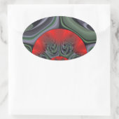 Sticker Ovale Beau Rouge Aurora Art Imprimer (Sac)