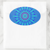 Sticker Ovale Beau Royal Blue Mandala Art Imprimer (Sac)